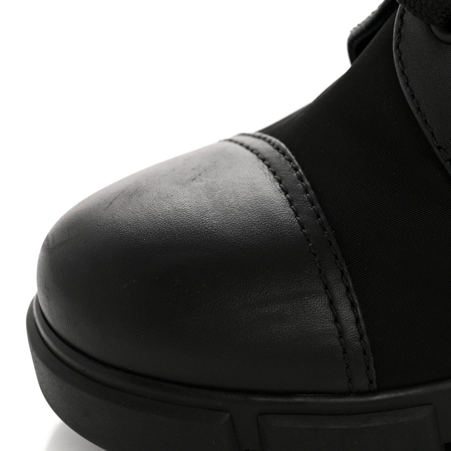 Spazzolato Re-Nylon Metal Triangle Logo 110mm Ankle Boots 40 Black