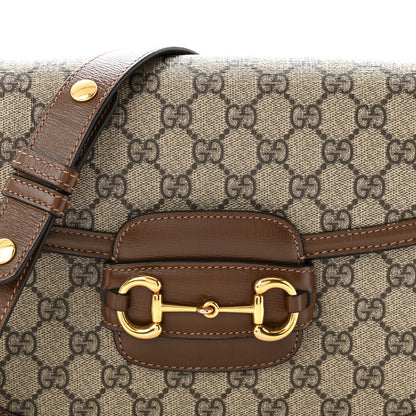 Gucci GG Supreme Monogram Horsebit 1955 Shoulder Bag  Beige Brown Sugar 8 of 10