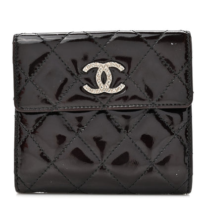 Chanel Patent Quilted Brilliant Compact Wallet Black 1 of 11