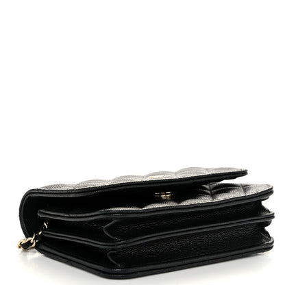 Chanel Caviar Quilted Mini Wallet On Chain WOC Black 4 of 11