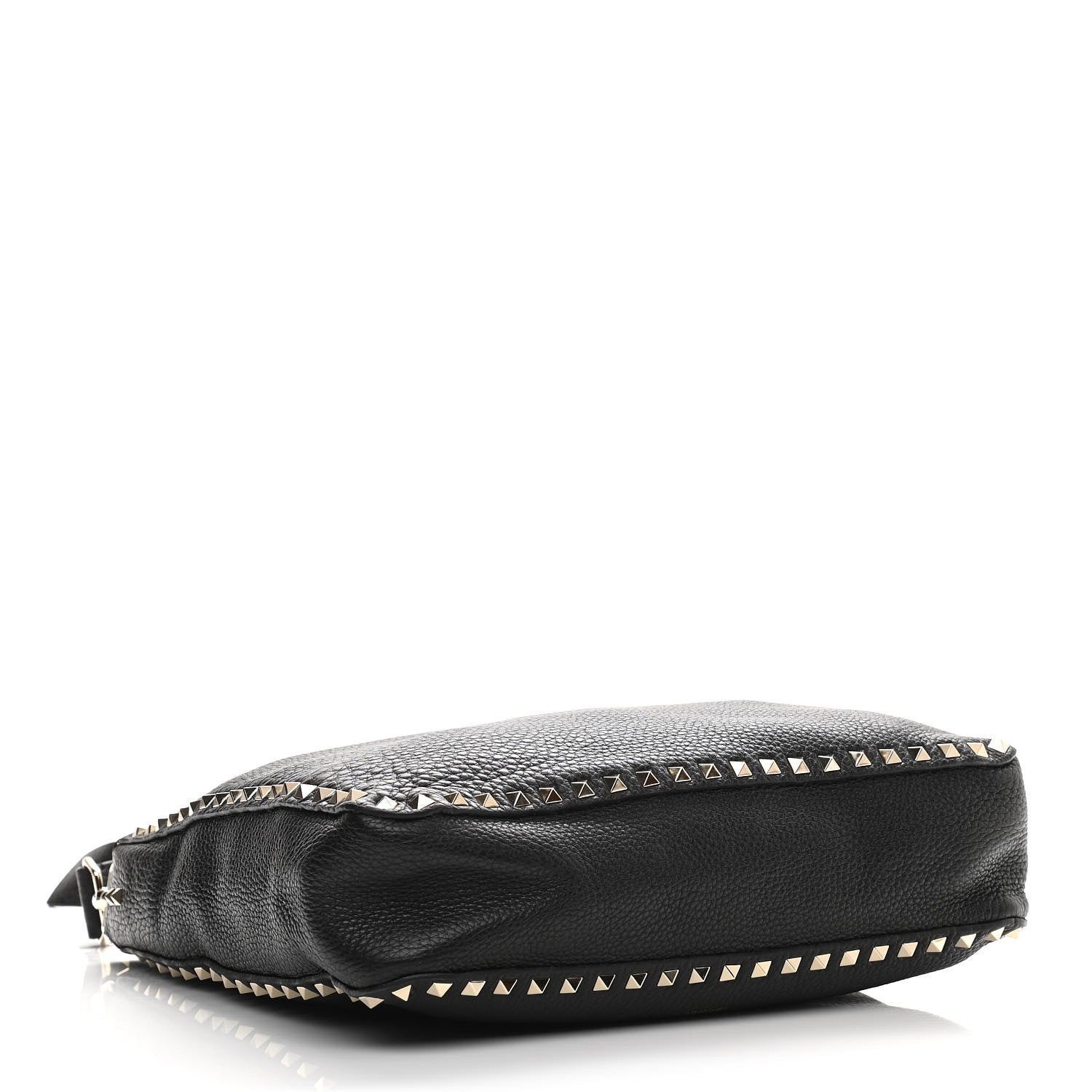 Valentino Garavani Pebbled Calfskin Large Rockstud Flip-Lock Messenger Bag Black 4 of 10