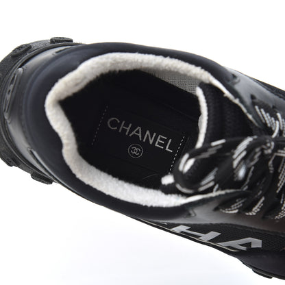 Chanel Calfskin Mesh Lycra Sneakers 39 Black 6 of 22