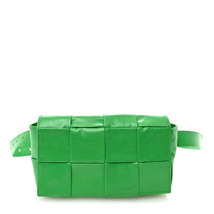 Bottega Veneta Paper Calfskin Intreccio Cassette Belt Bag Parakeet 1 of 10