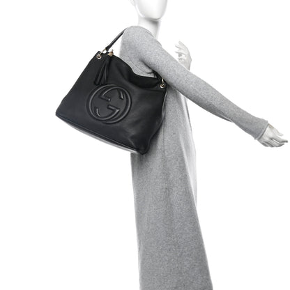 Gucci Pebbled Calfskin Large Soho Hobo Black 2 of 11