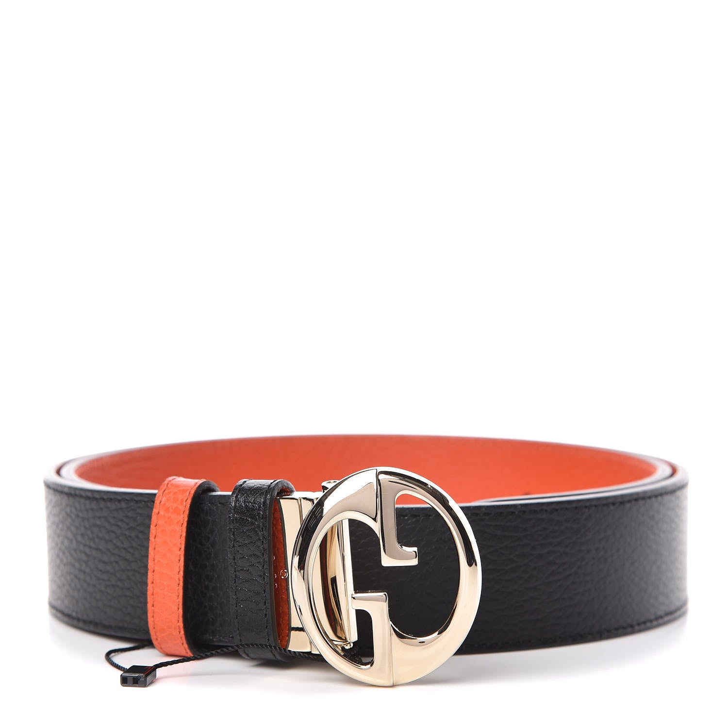 Gucci Calfskin 1973 Reversible Belt 100 40 Orange Black 1 of 7