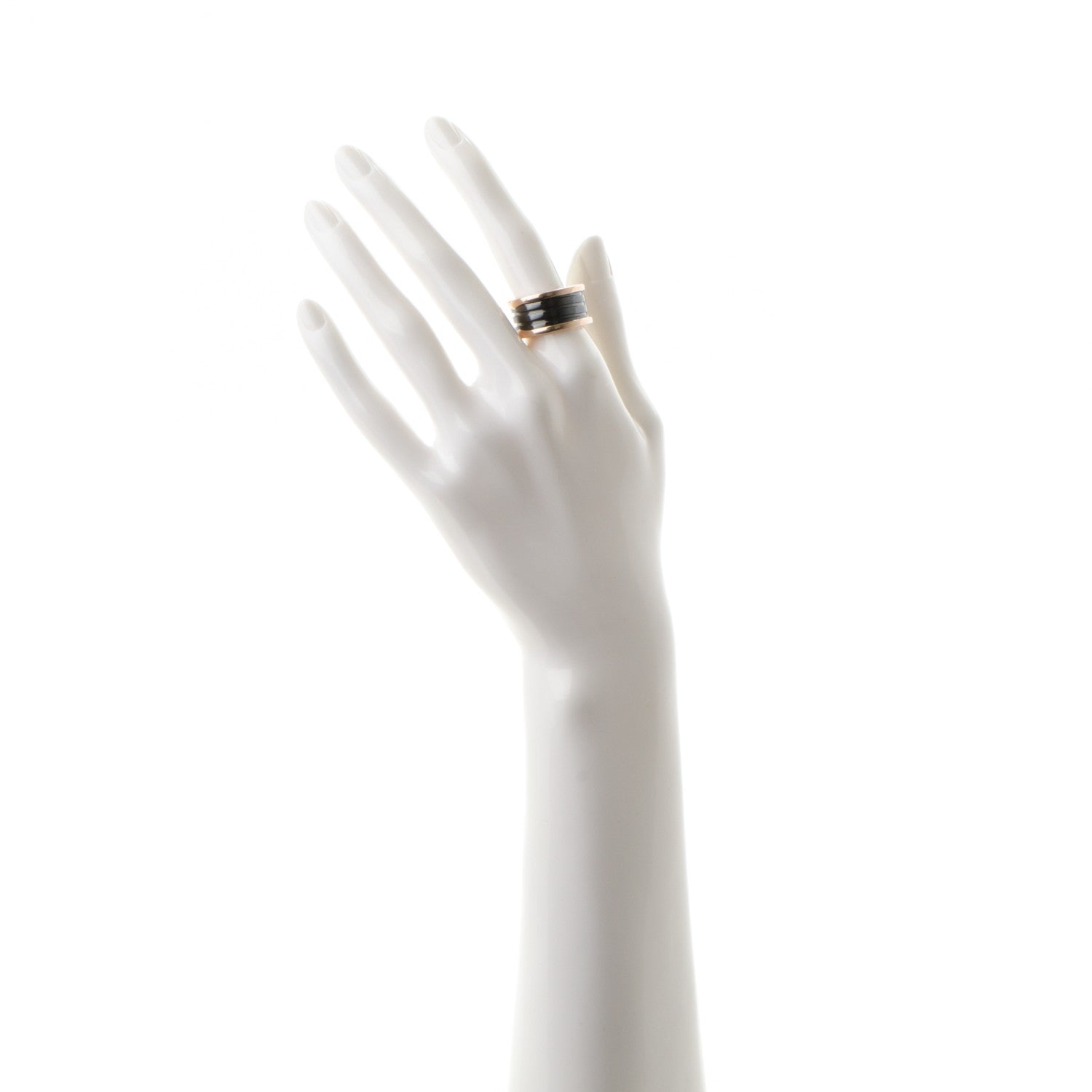 Bulgari 18K Rose Gold Black Ceramic B.Zero1 Four-Band Ring 58 8.5 2 of 5