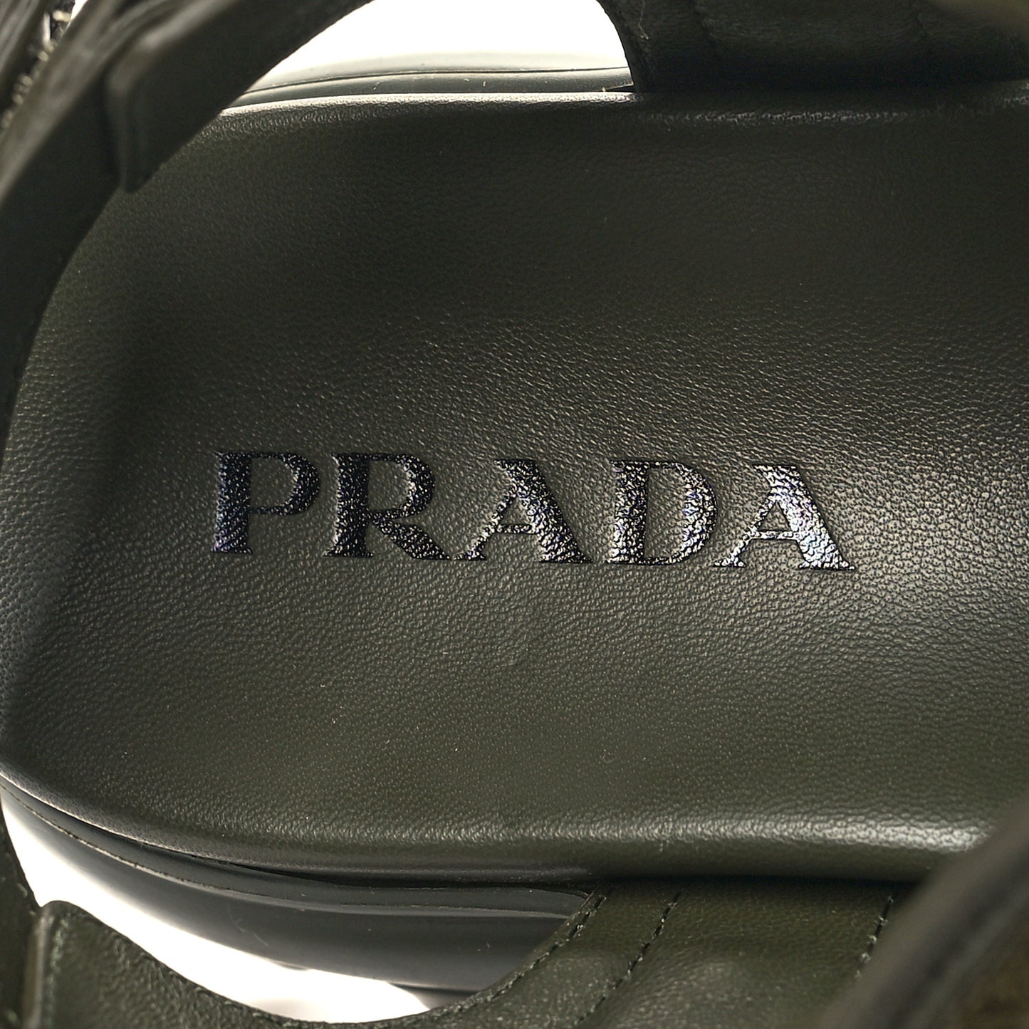 Nappa Logo Embossed Thunder Sole 50mm Sport Sandals 38.5 Militare