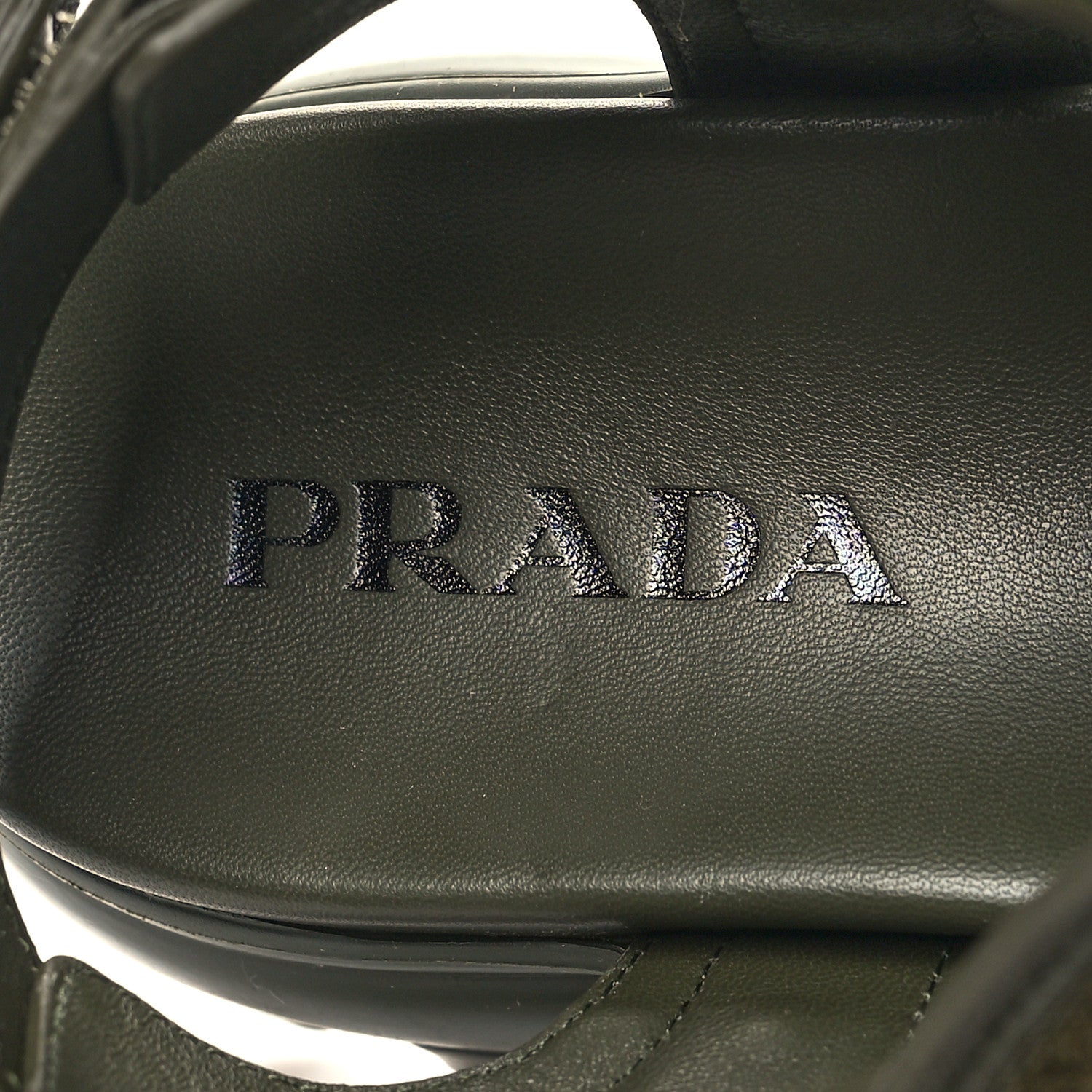 Prada Nappa Logo Embossed Thunder Sole 50mm Sport Sandals 38.5 Militare 8 of 8