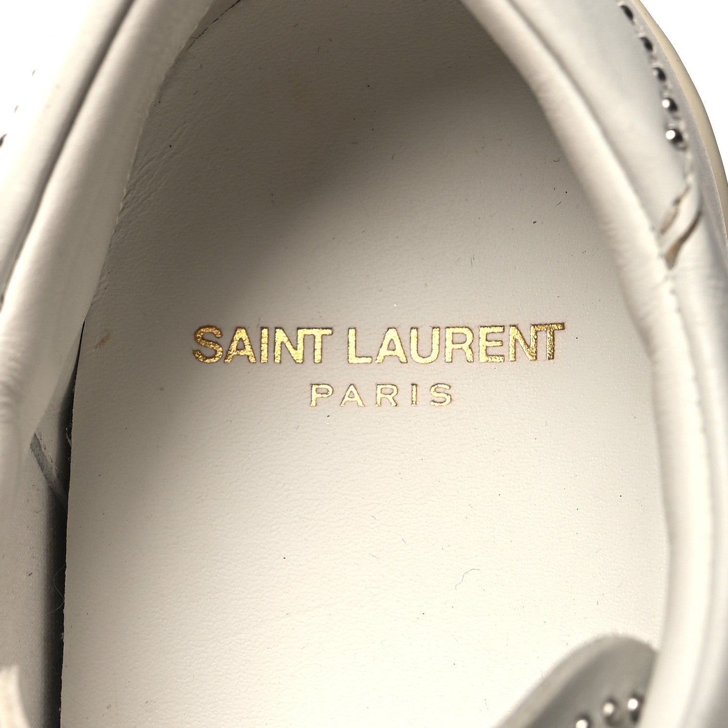 Saint Laurent SAINT LAURENT Calfskin Studded SL/08 Low Top Sneakers 37.5 White 8 of 9