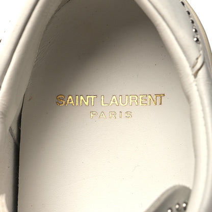 Saint Laurent SAINT LAURENT Calfskin Studded SL/08 Low Top Sneakers 37.5 White 8 of 9