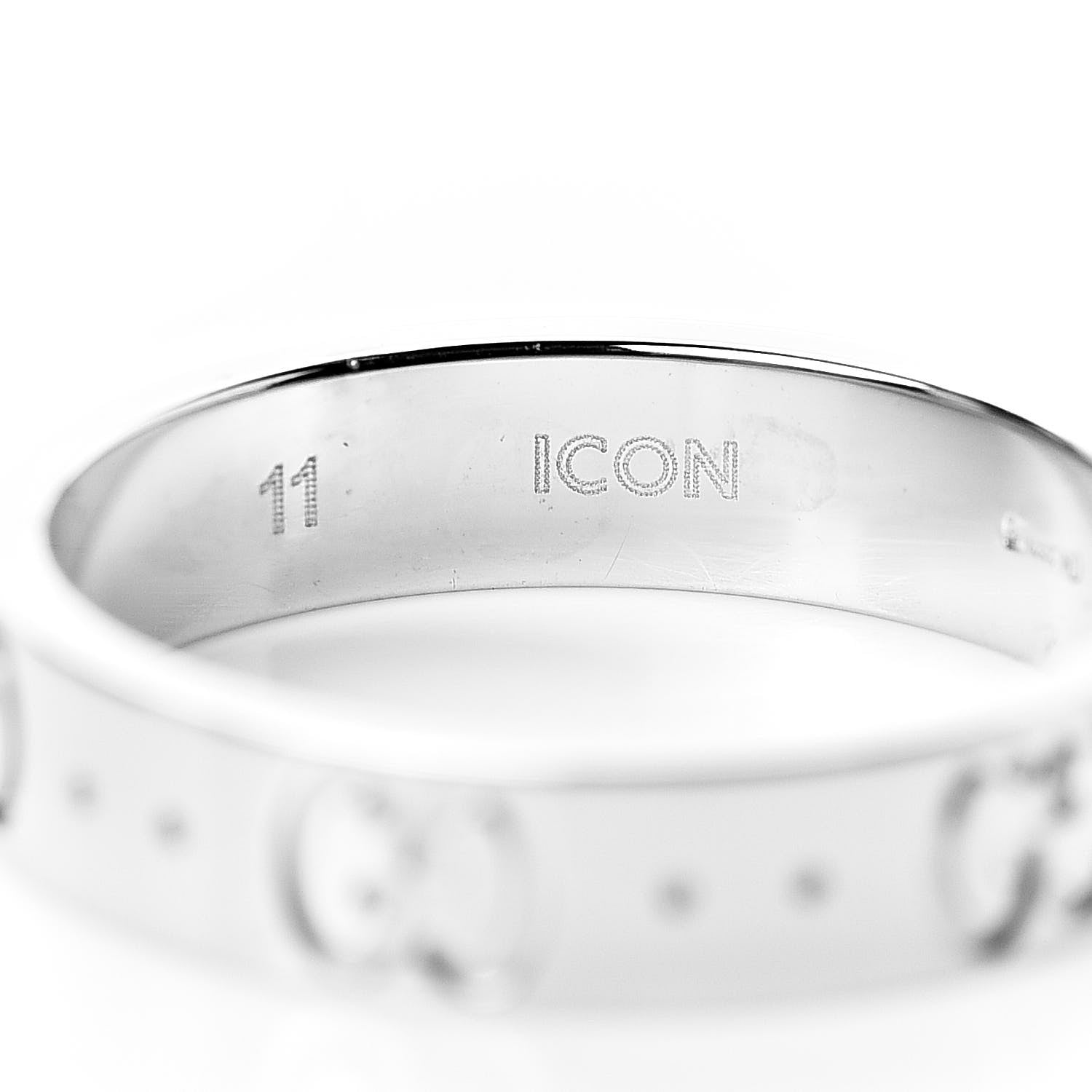 Gucci 18K White Gold 4mm Icon Thin Band Ring 51 5.75 5 of 5