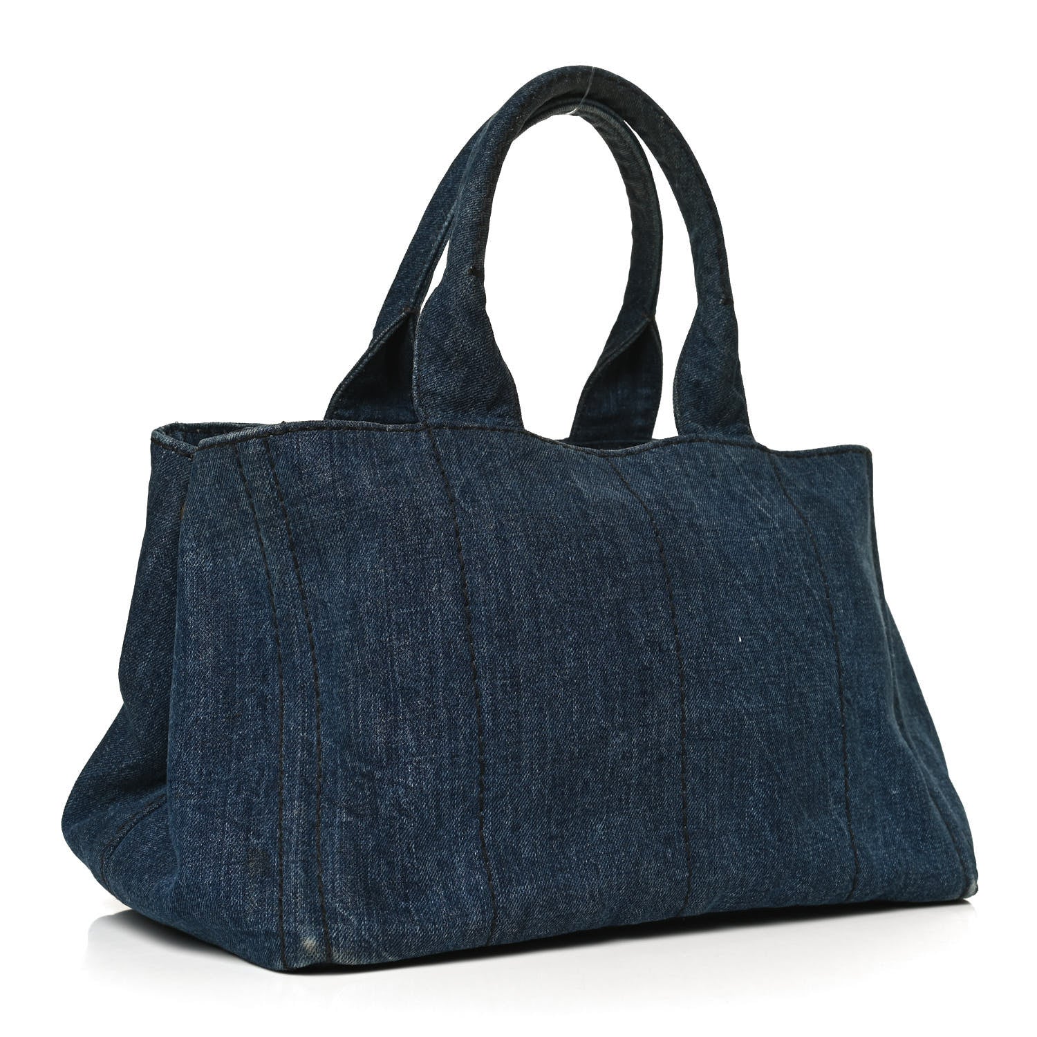 Prada Denim Logo Tote Bleu 2 of 11