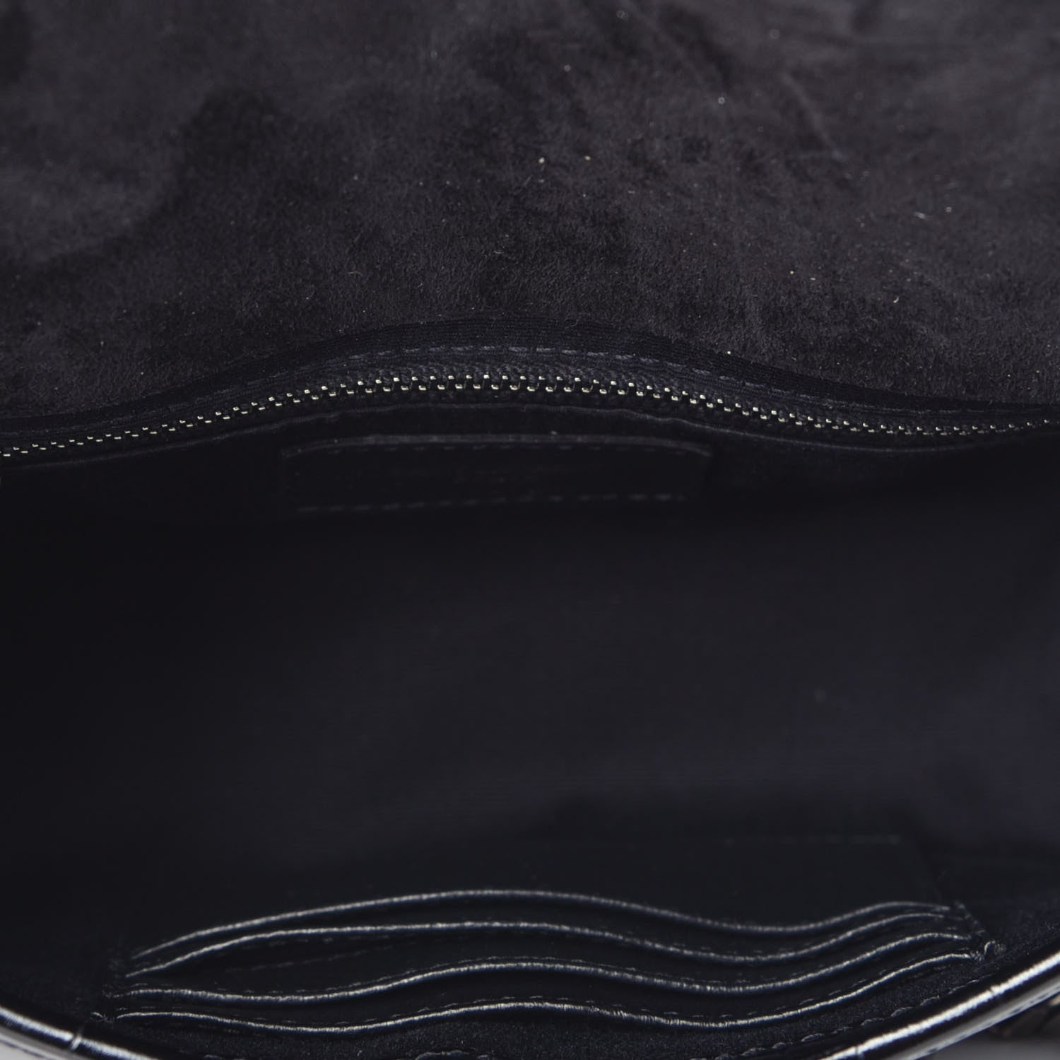 Saint Laurent Crocodile Embossed Lambskin Matelasse Monogram Niki Chain Wallet Black 5 of 9