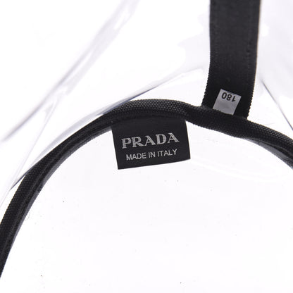 Prada Plexiglass Calfskin Small Shopper Tote Black 7 of 11
