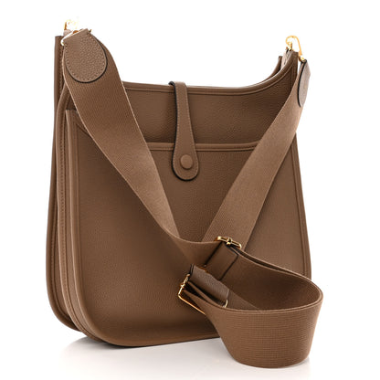 Hermes Taurillon Maurice Evelyne III PM Beige De Weimar 3 of 9