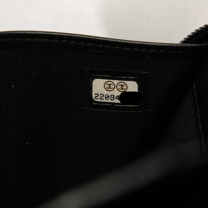 Chanel Lambskin Quilted Boy Zip Around Organizer Wallet Black 8 of 8