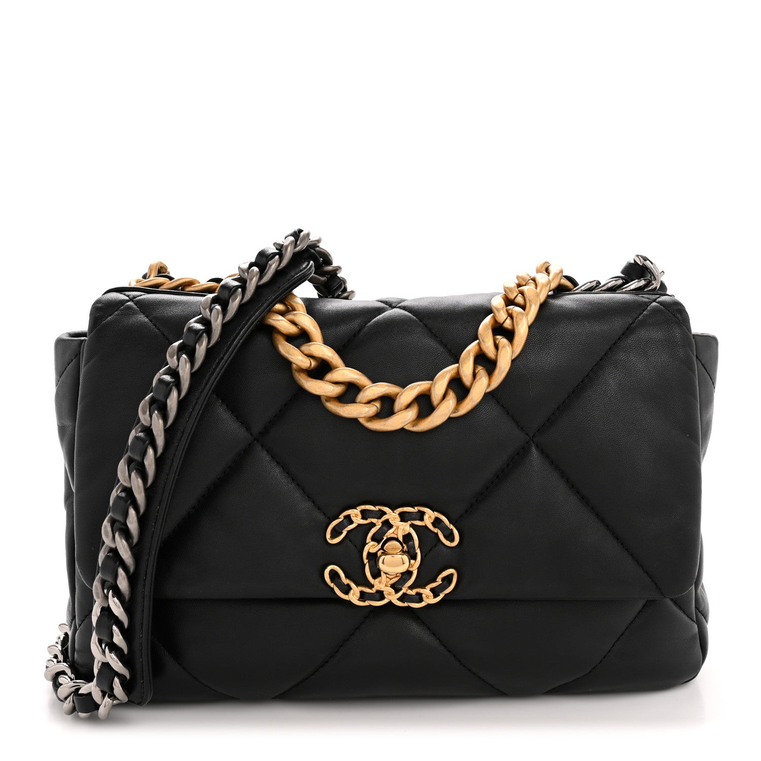 Chanel Lambskin Quilted Medium Chanel 19 Flap Black 1 of 14