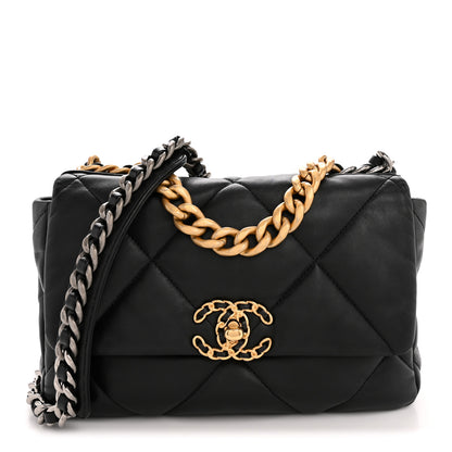 Chanel Lambskin Quilted Medium Chanel 19 Flap Black 1 of 14