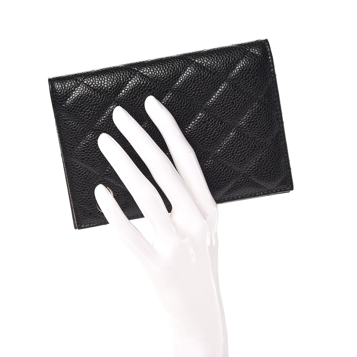 Caviar Quilted Passport Holder Black