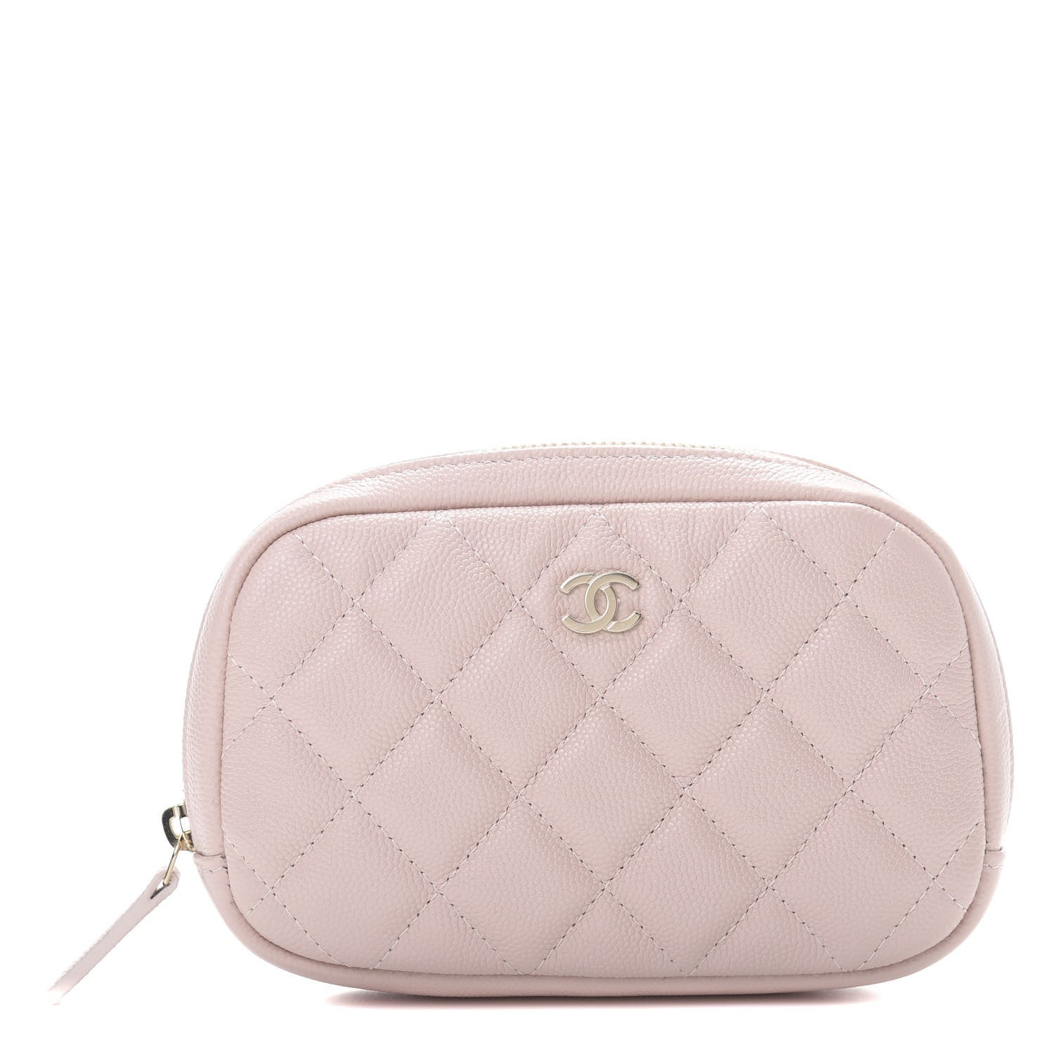 Chanel Caviar Quilted Small Curvy Pouch Cosmetic Case Light Pink 1 of 7
