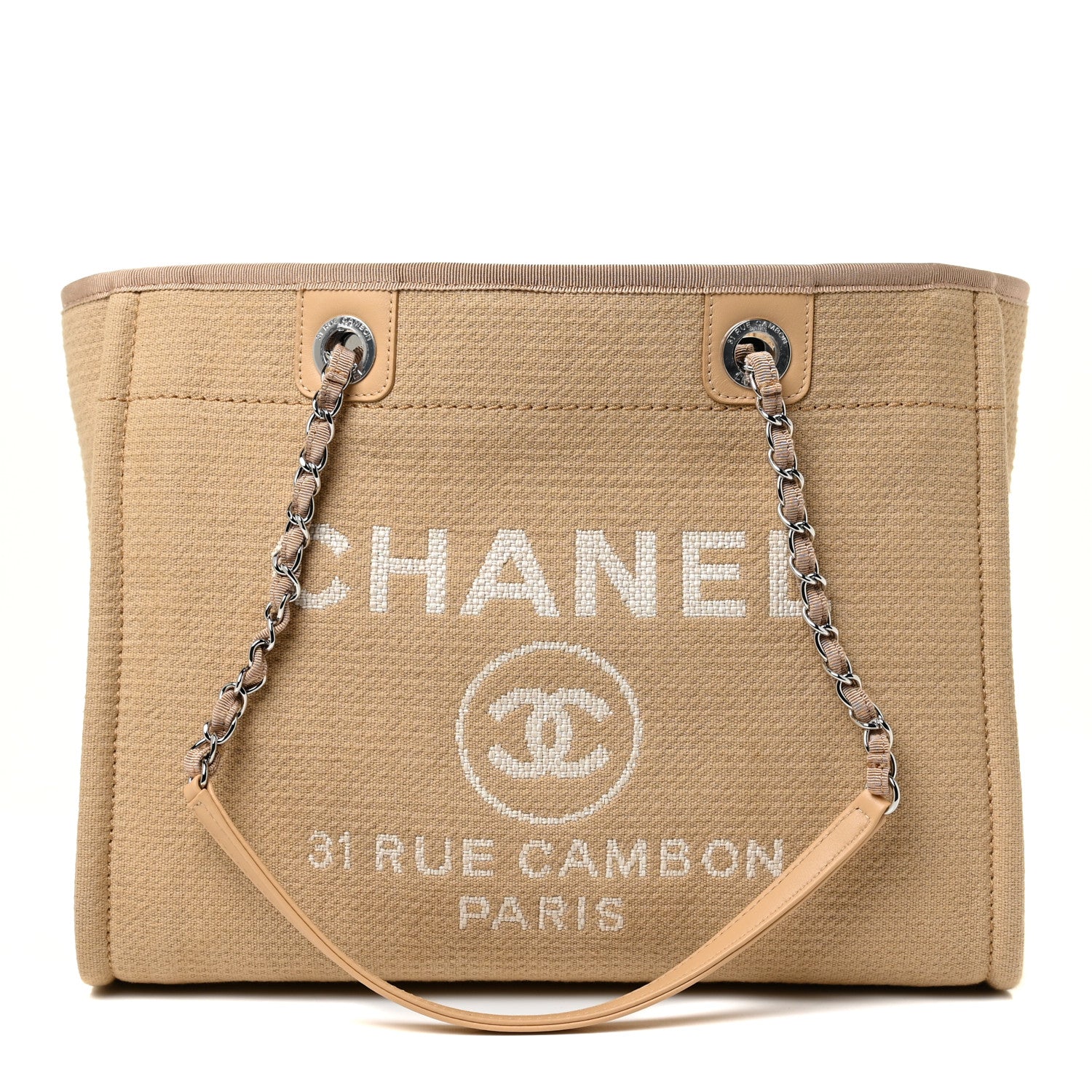 Chanel Mixed Fibers Small Deauville Tote Beige 1 of 11