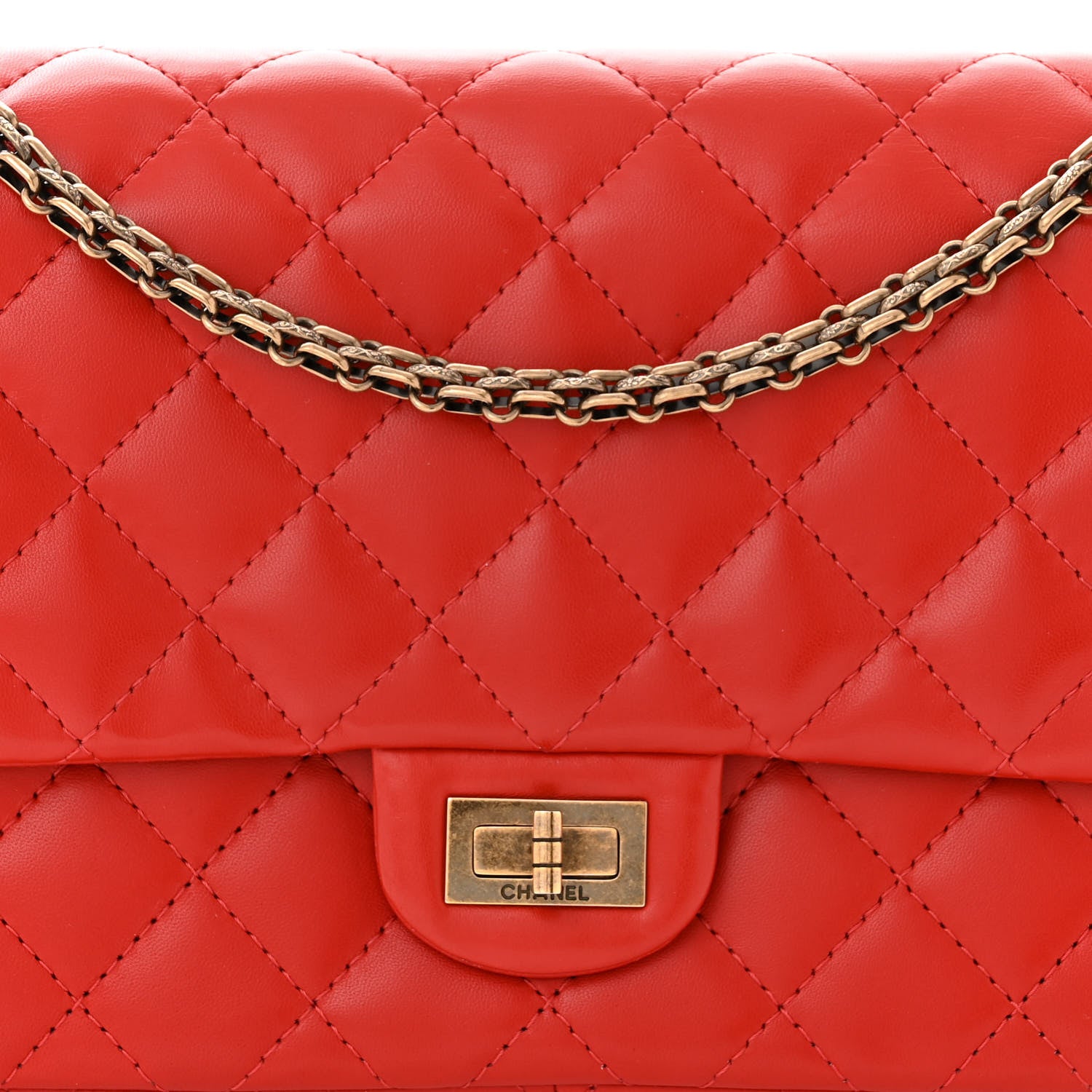 Chanel Lambskin Quilted 2.55 Reissue 226 Flap Red 8 of 11
