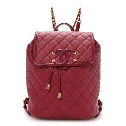 Chanel Caviar Quilted Filigree Backpack Dark Pink 1 of 9