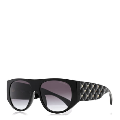 Chanel Acetate Quilted CC Pilot Sunglasses 71465A Black 1 of 8