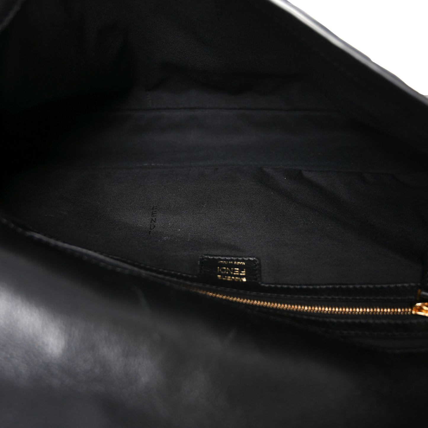 Nappa FF 1974 Embossed Large Baguette Black