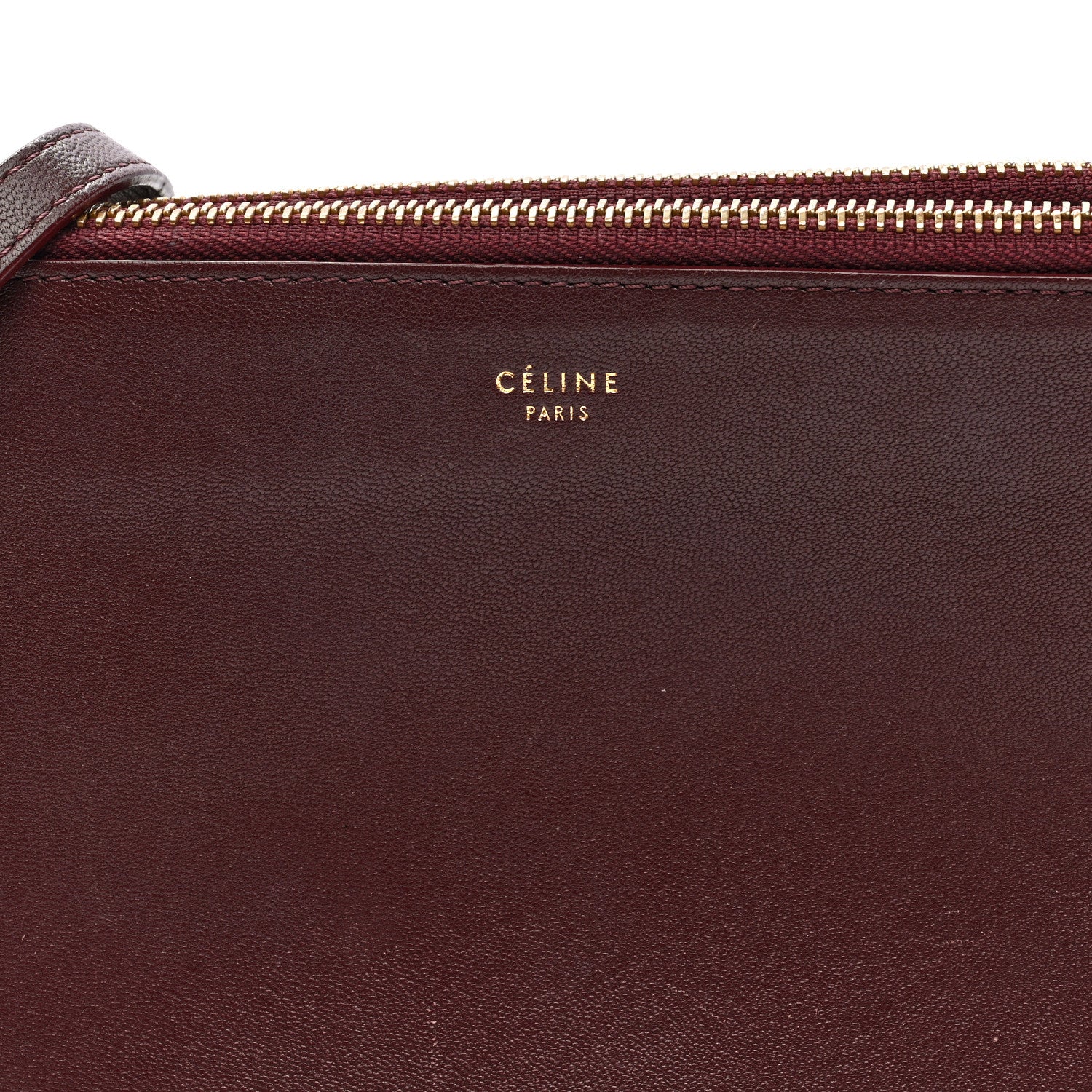 Celine Smooth Lambskin Small Trio Crossbody Bag Burgundy 9 of 11
