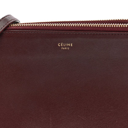 Celine Smooth Lambskin Small Trio Crossbody Bag Burgundy 9 of 11