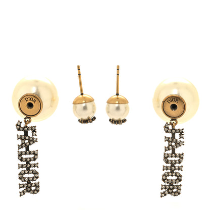 Christian Dior Pearl Crystal J'Adior Tribales Earrings Antique Gold 3 of 5