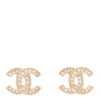 Chanel Crystal CC Earrings Gold 1 of 5