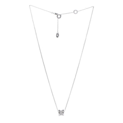 Bulgari 18K White Gold Diamond Small B.Zero1 Pave Pendant Necklace 3 of 5