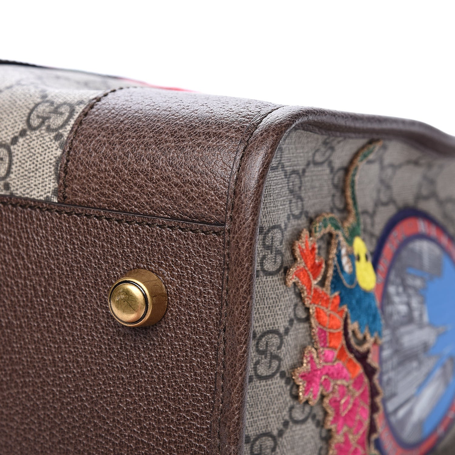 Gucci Soft GG Supreme Monogram Courrier Medium Duffle Bag Beige New Acero Multicolor 12 of 13