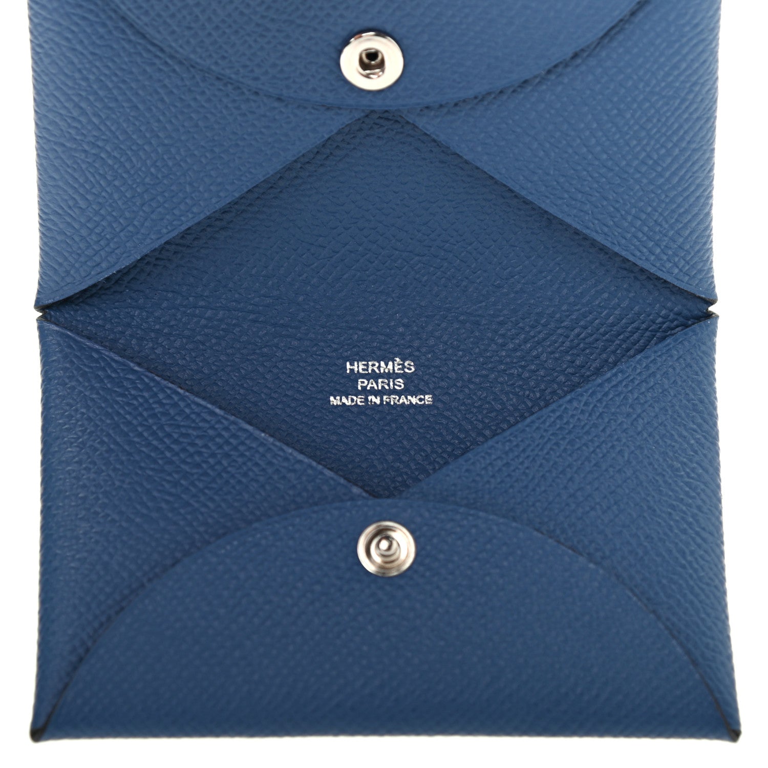 Hermes Epsom Calvi Card Case Bleu Agate 4 of 5