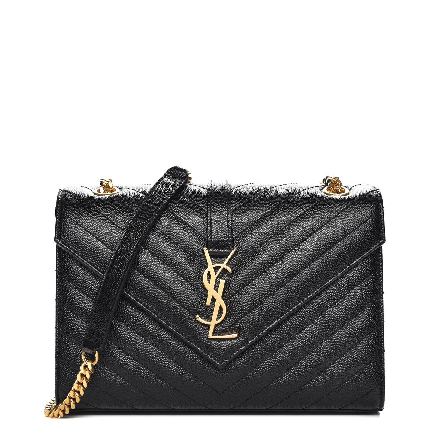 Grain De Poudre Matelasse Chevron Medium Monogram Satchel Black