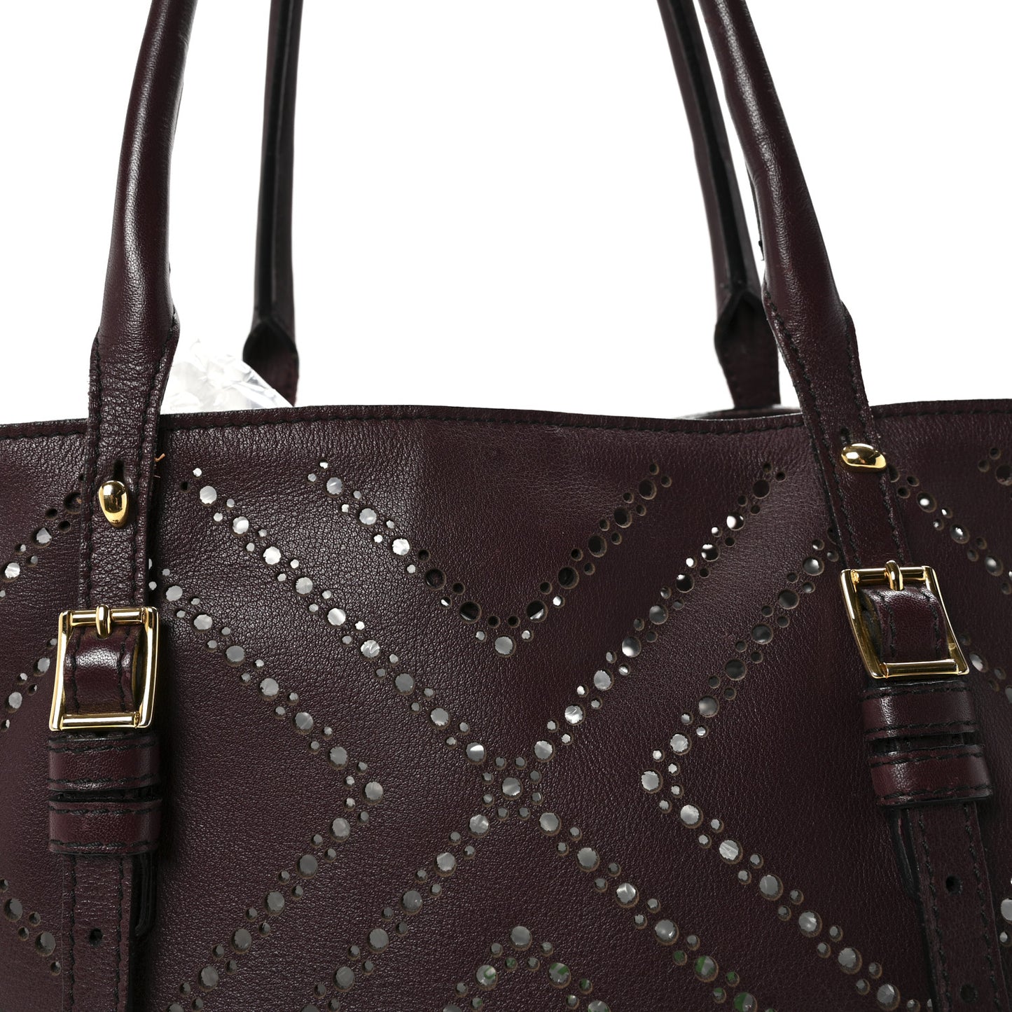 Calfskin Perforated Medium Salisbury Tote Burgundy