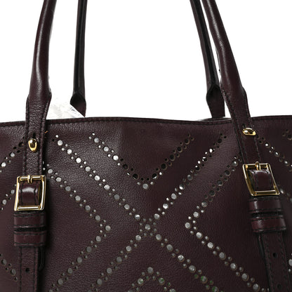 Burberry Calfskin Perforated Medium Salisbury Tote Burgundy 8 of 10