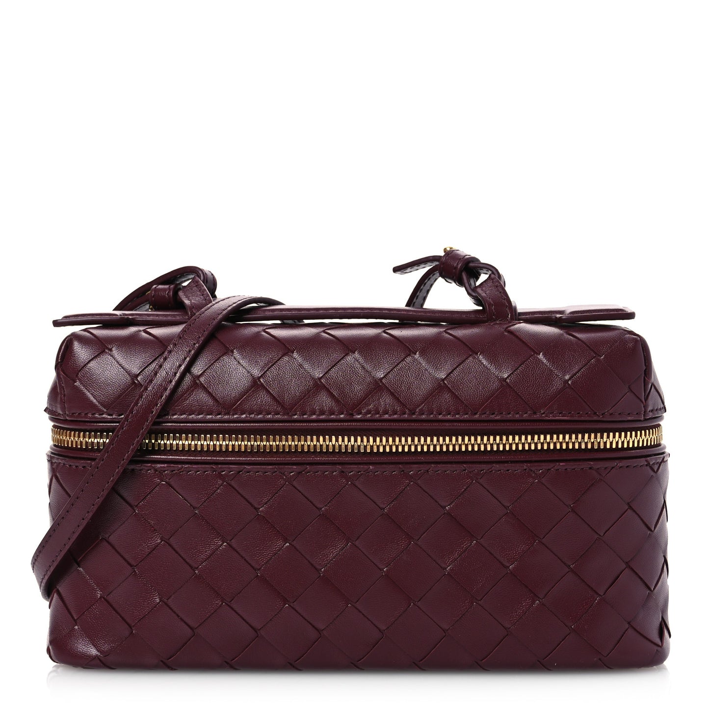 Calfskin Intrecciato Bang Bang Vanity Case Mahogany