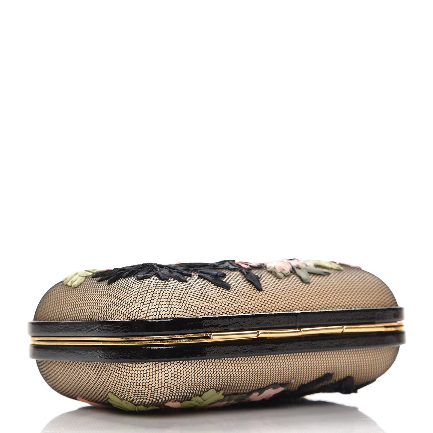 Calfskin Lace Embroidered Flower Skull Box Clutch