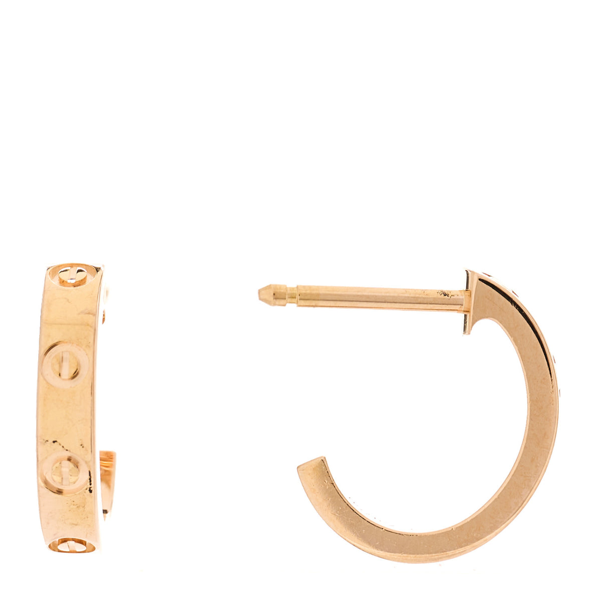 18K Pink Gold Small LOVE Hoop Earrings