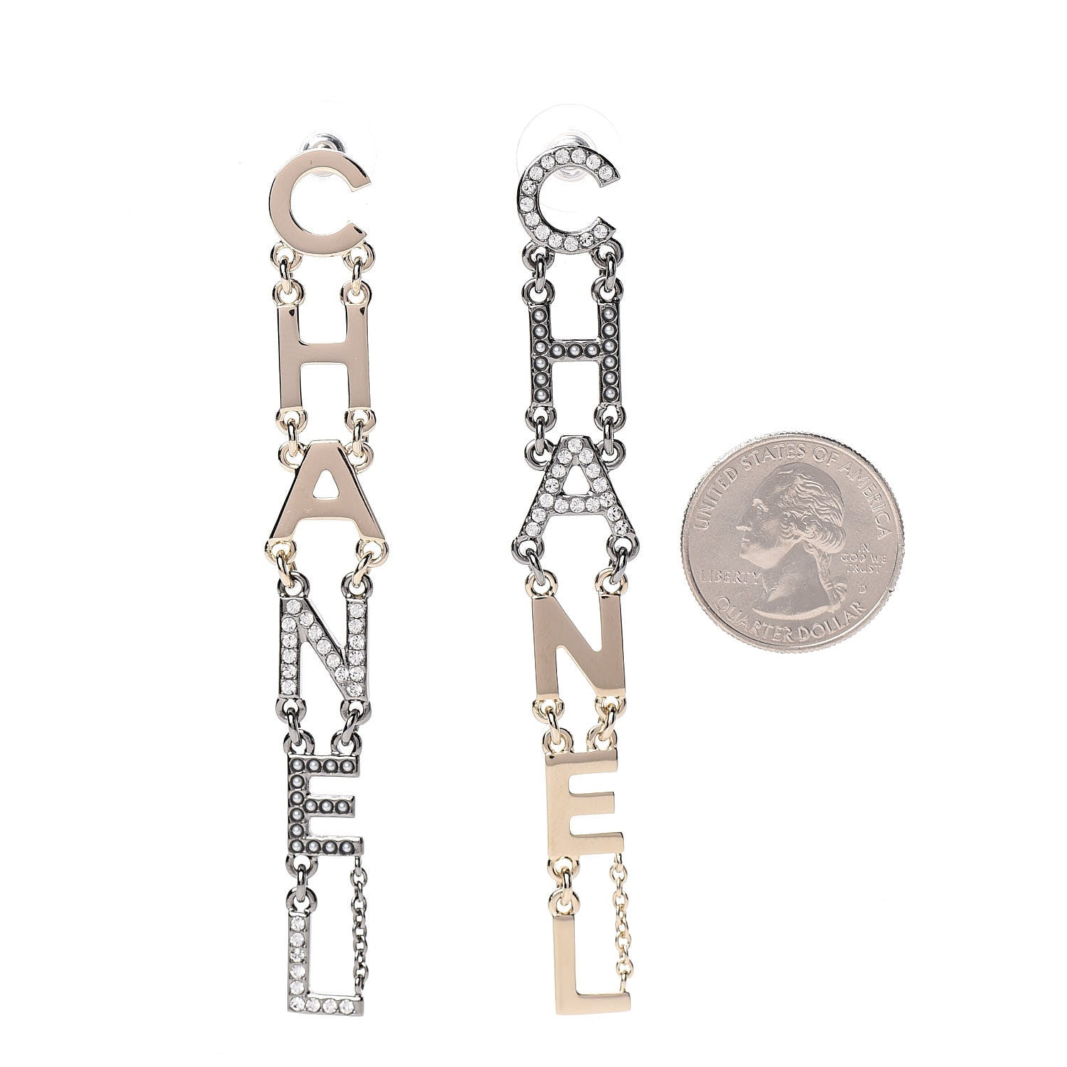 Chanel Crystal Pearl Bright Young Things Earrings Gold Ruthenium 2 of 5