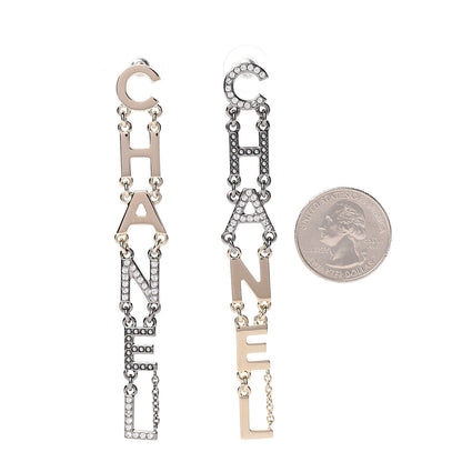 Chanel Crystal Pearl Bright Young Things Earrings Gold Ruthenium 2 of 5