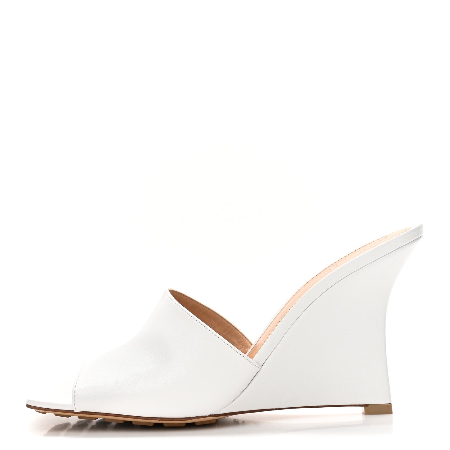 Lambskin Stretch Wedge 90mm Sandals 39.5 Optic White