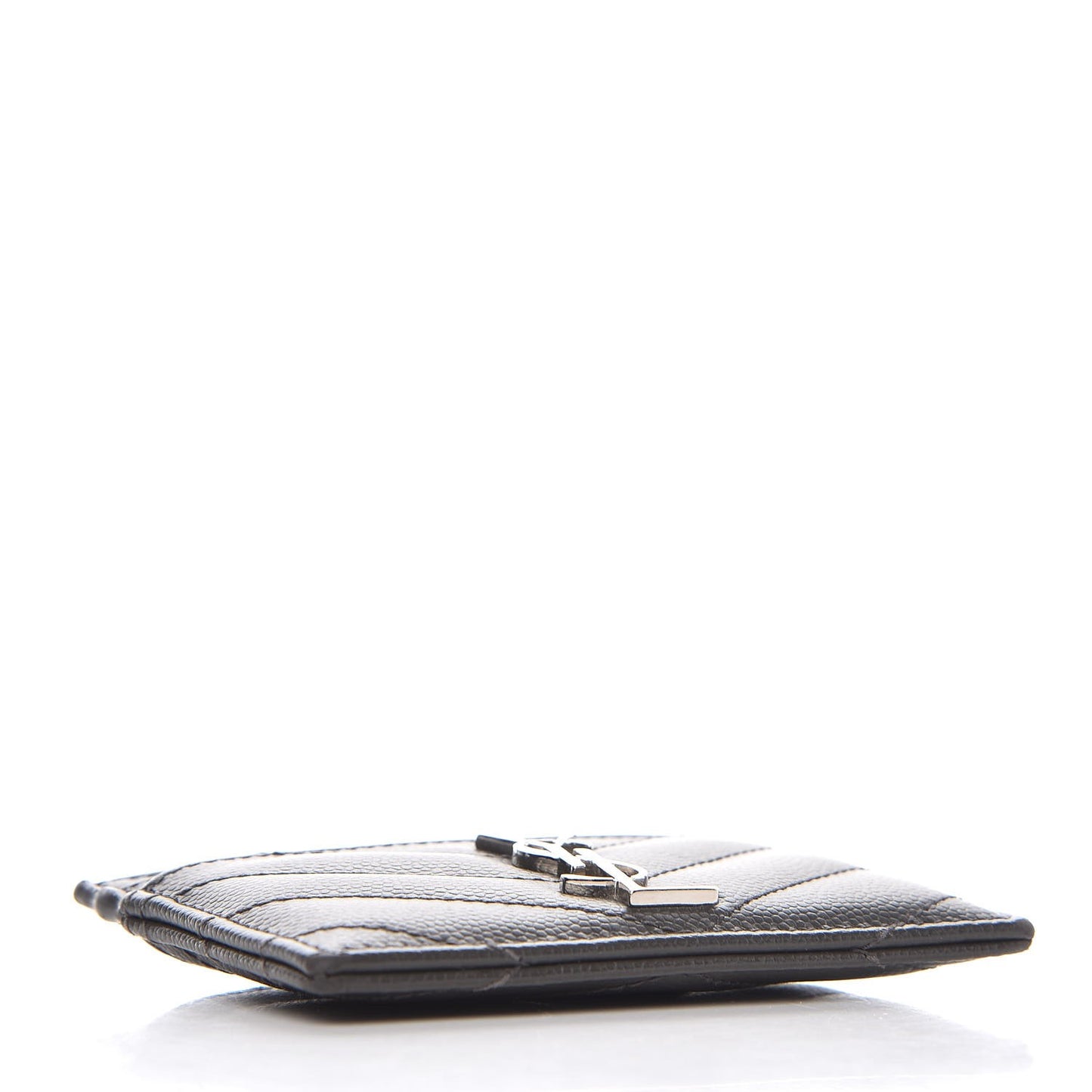 Grain De Poudre Matelasse Chevron Monogram Card Case Coal