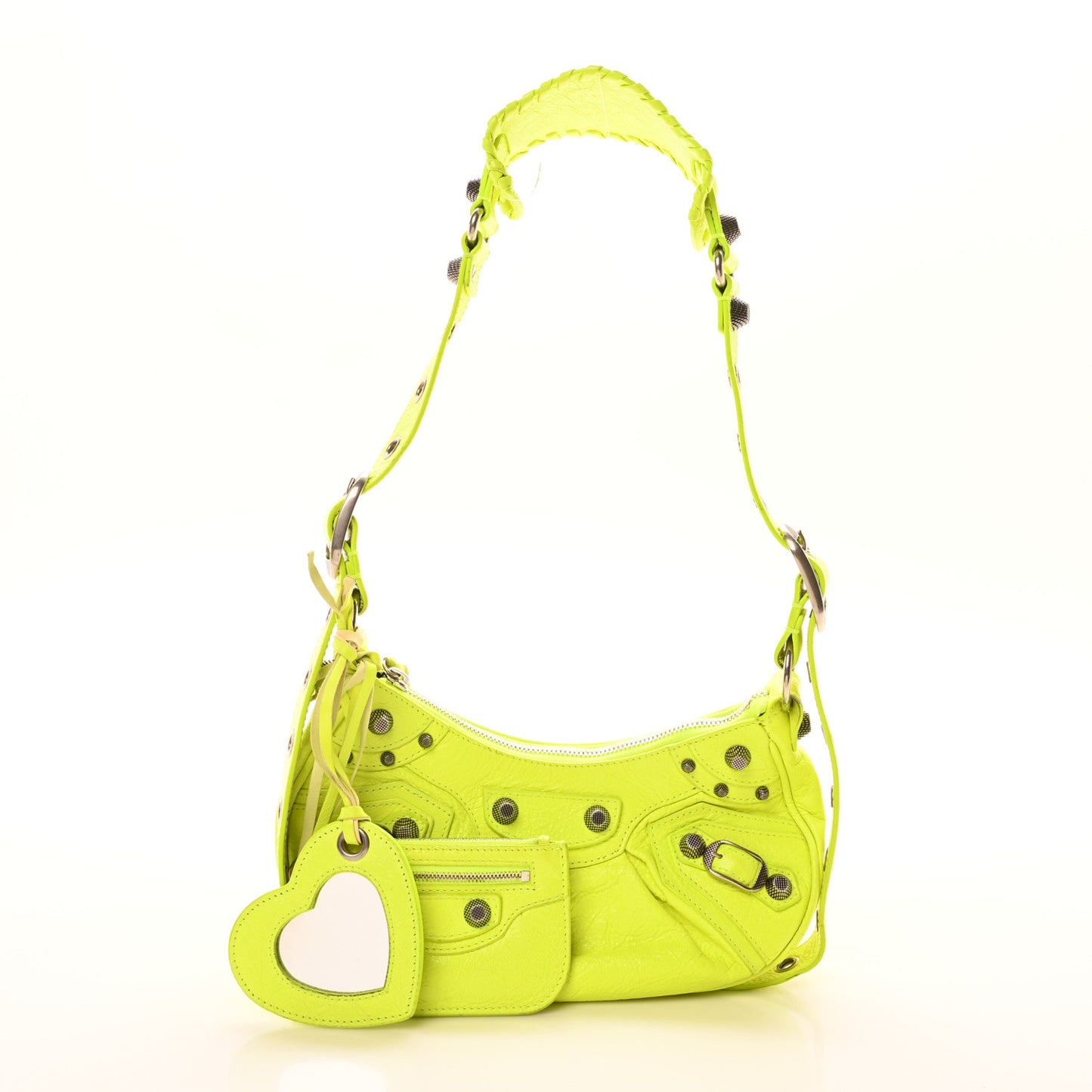 Agneau Arena Le Cagole Shoulder Bag XS Fluo Yellow