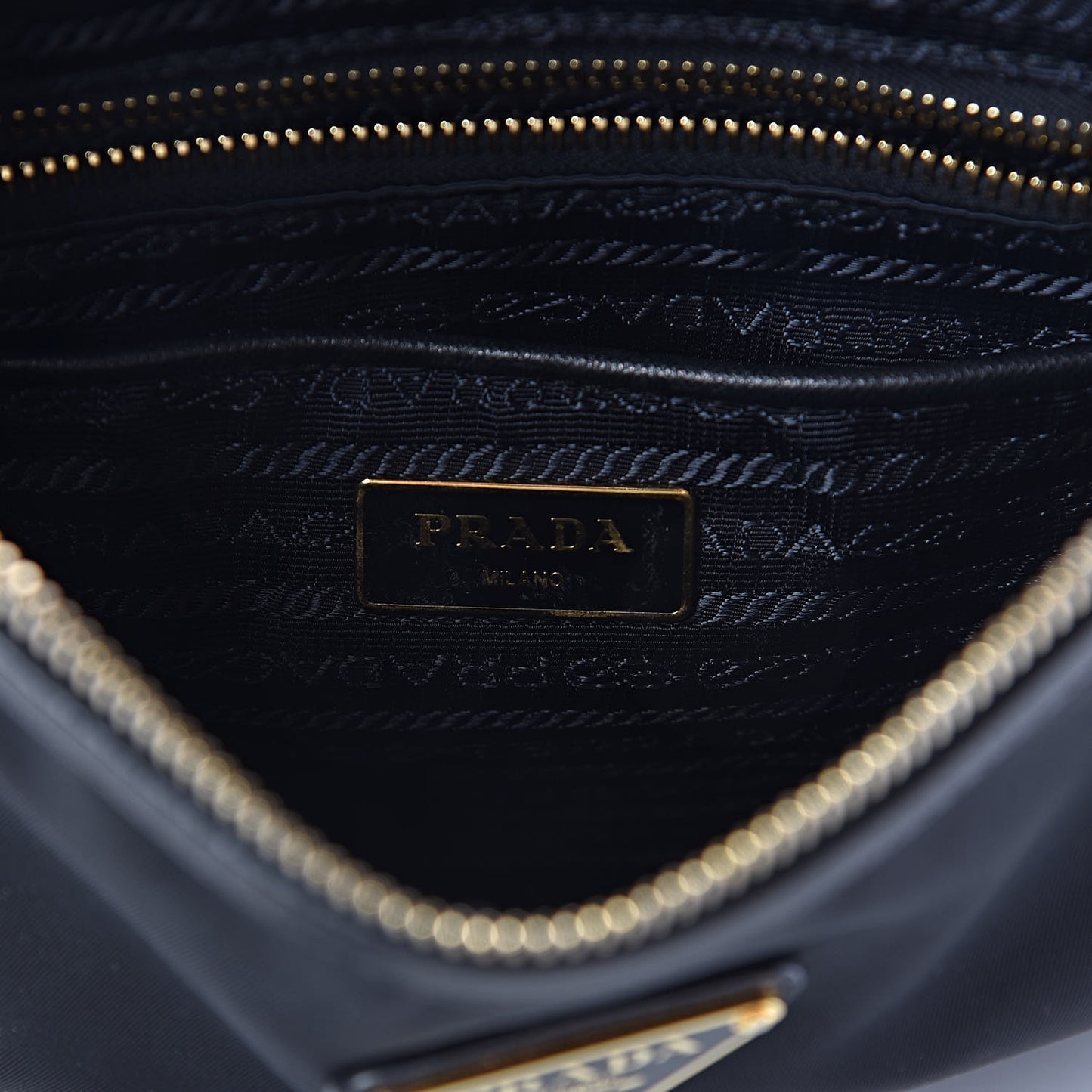 Tessuto Nylon Saffiano Flat Messenger Bag Black