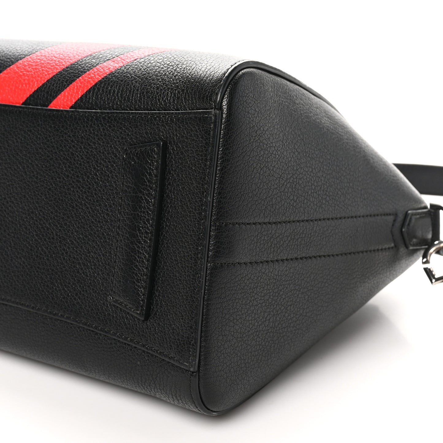 Sugar Goatskin Striped Small Antigona Black Red