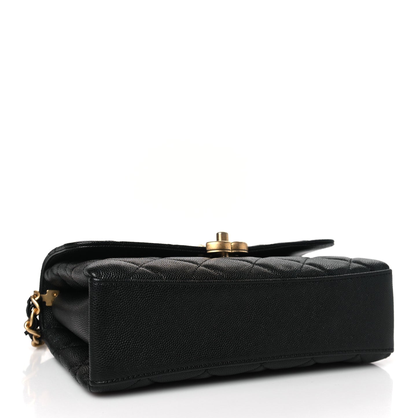 Caviar Quilted Medium Carry Me Top Handle Flap Black